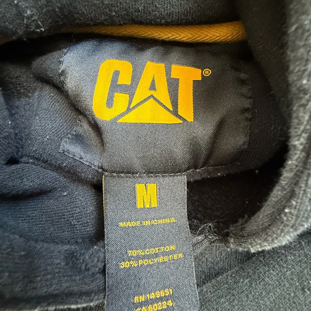 Black CAT Logo Hoodie – Men’s Medium / Unisex Workwear Pullover